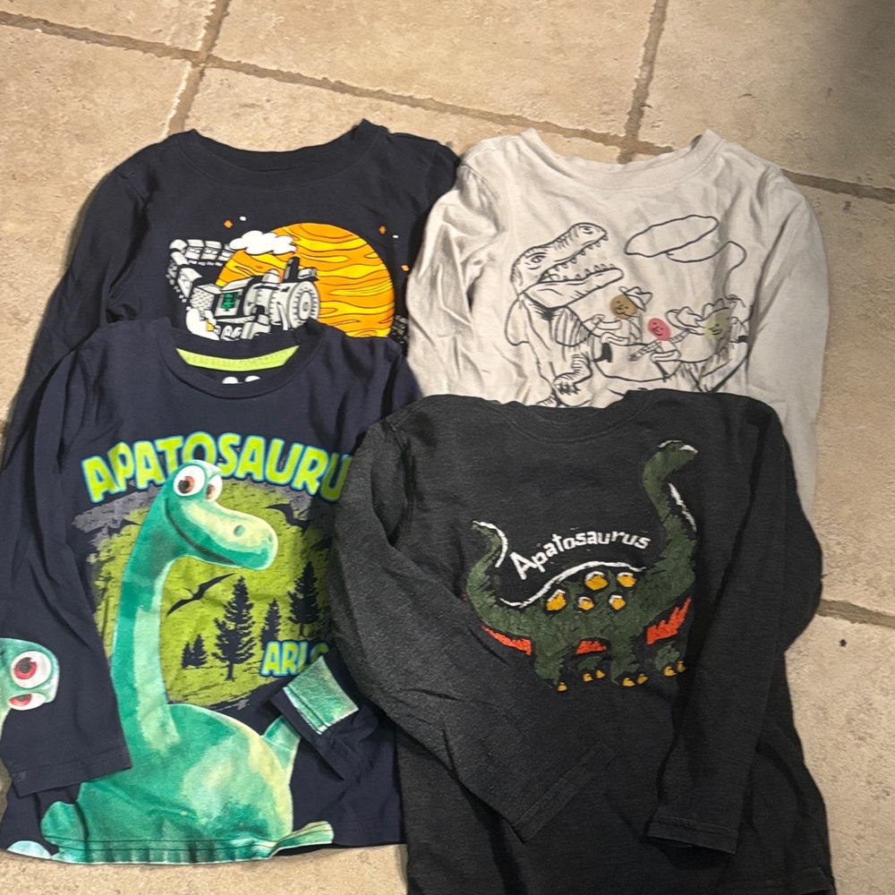 Apatosaurus Kids Long Sleeve Shirts - Multi-Color